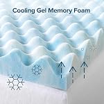 Zinus 2 Mousse mémoire de gel de pouce Air Topper de flux, Roi bleu clair
