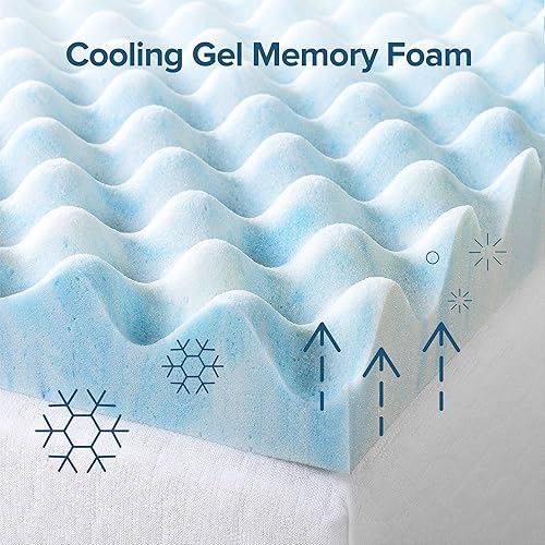 Miniatura 5 de ZINUS Cubrecolchón de espuma viscoelástica de enfriamiento de gel de 2 pulgadas  enfriamiento, diseño de flujo de aire  certificado CertiPUR-US,