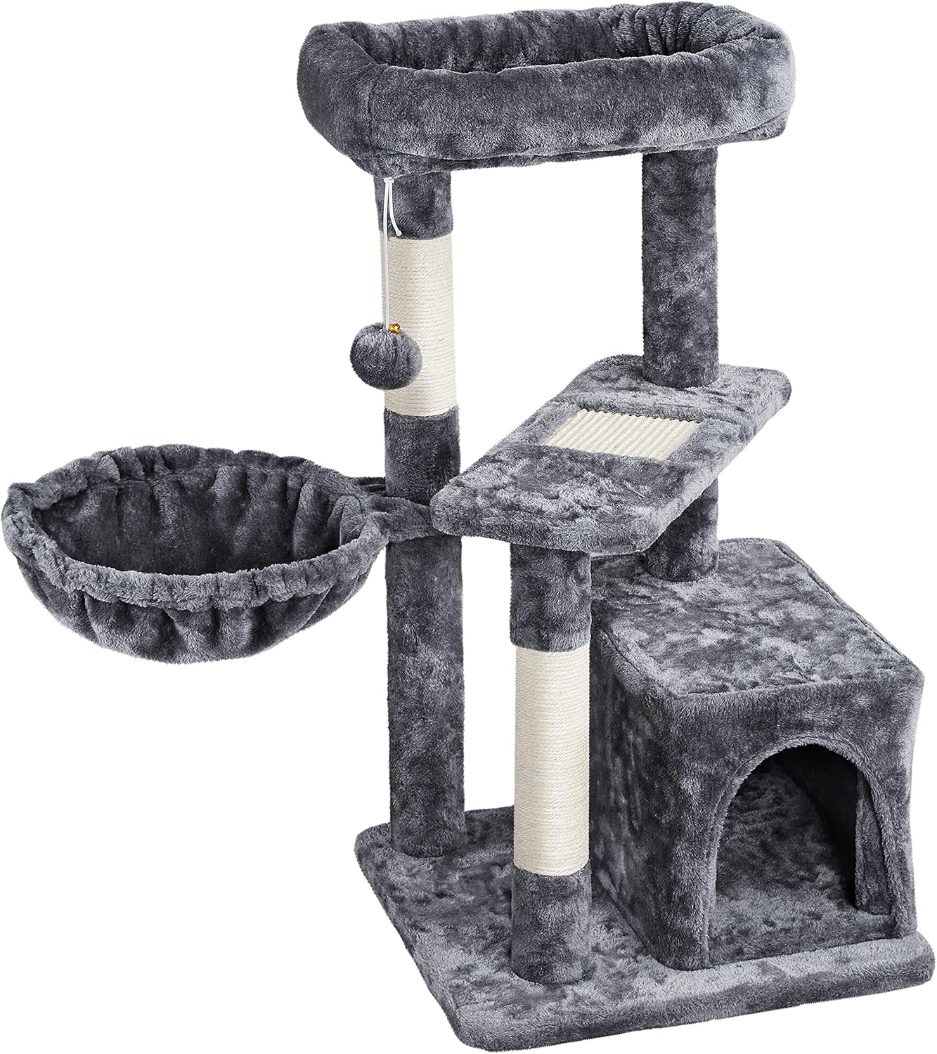 Yaheetech 33in Cat Tree Cat Tower, Modern Cat Scratching Post with Cozy Condo & Warm Basket as Cat Activity Center Bed Furniture for…