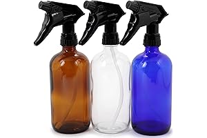Vivaplex Variety Pack of 3, 16oz. Glass Spray Bottles with Black Triggers