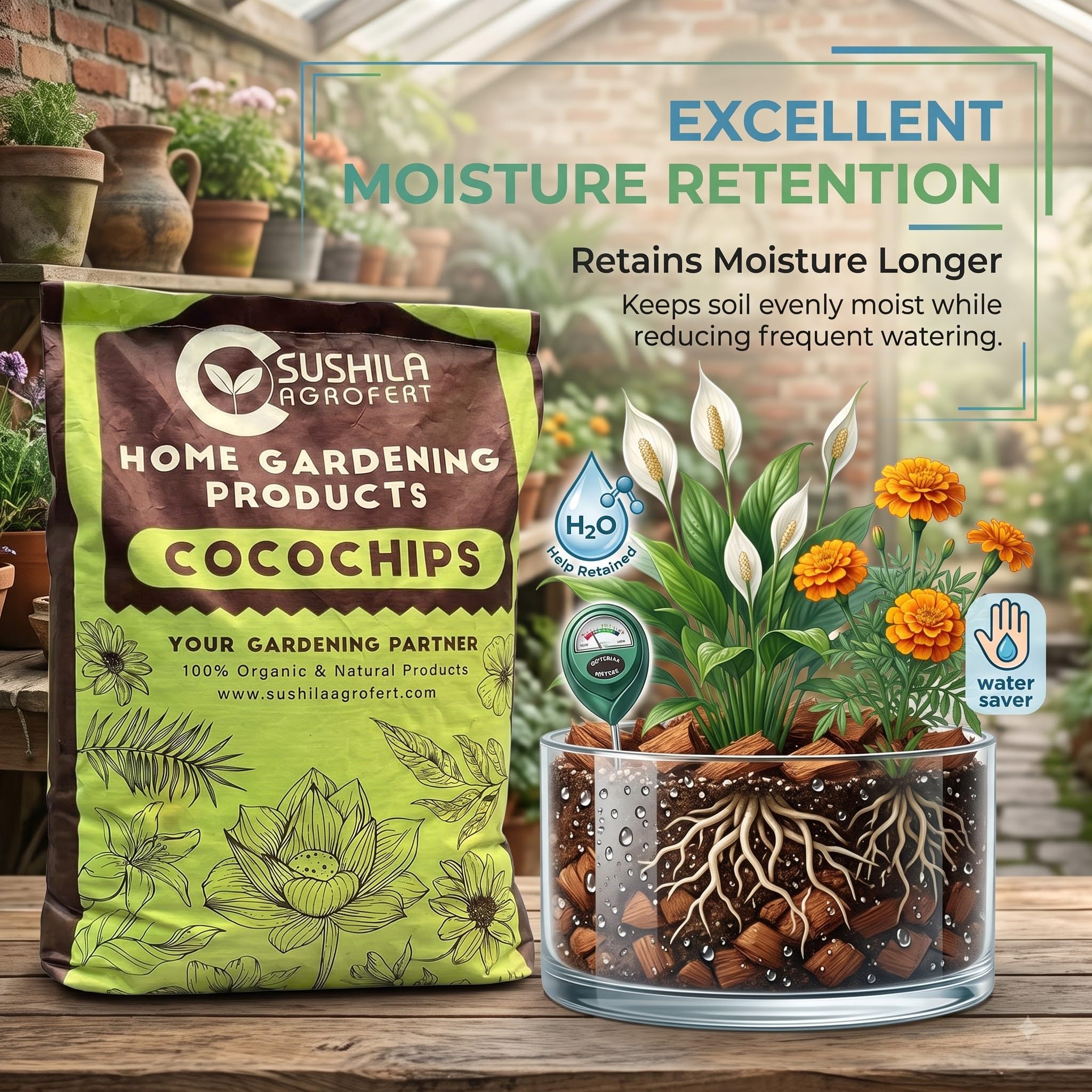 Coconut Husk Chips for Plants - Root Growth & Moisture -5 Coconut Husk Chips for Plants - Root Growth & Moisture -5