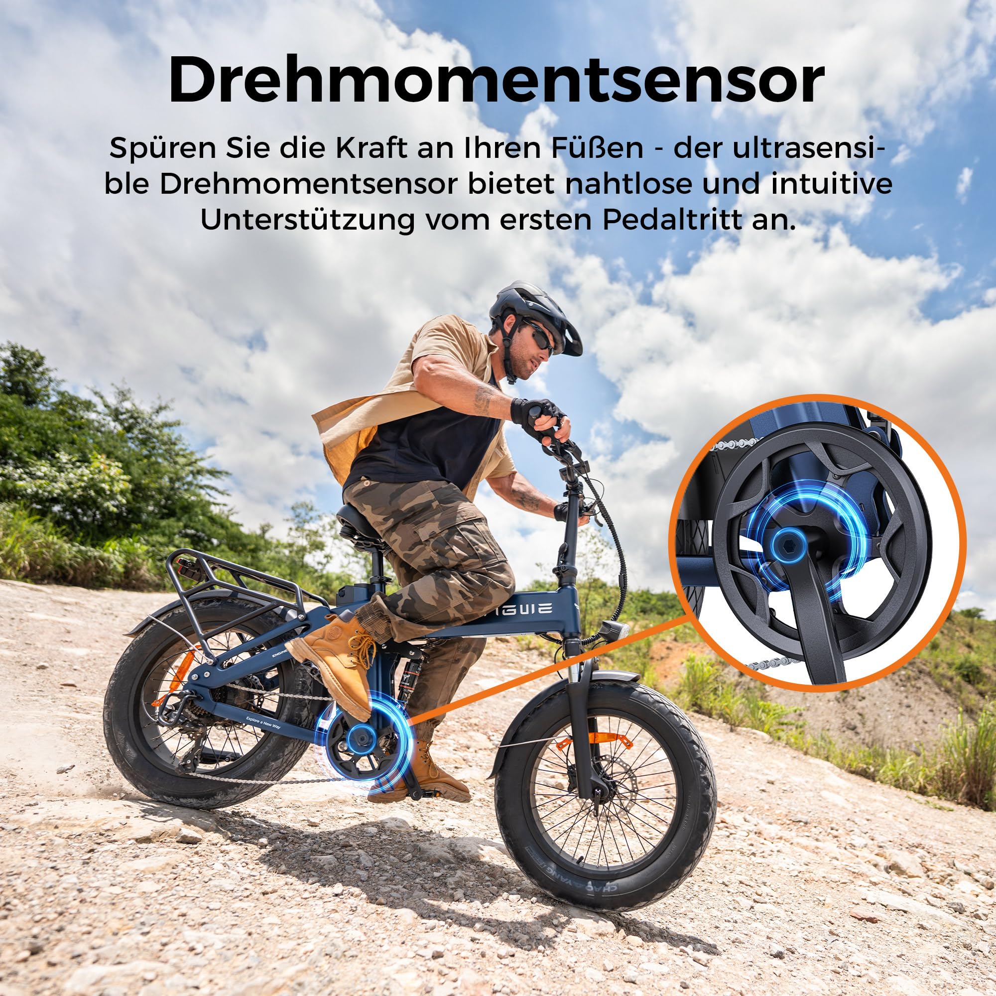 ENGWE E Bike Klapprad, 48V 15Ah Akku bis 130km, Drehmomentsensor & Faltbares Design mit Hydraulische Bremsen sowie APP für Jedes Gelände, Engine PRO 3.0 Boost