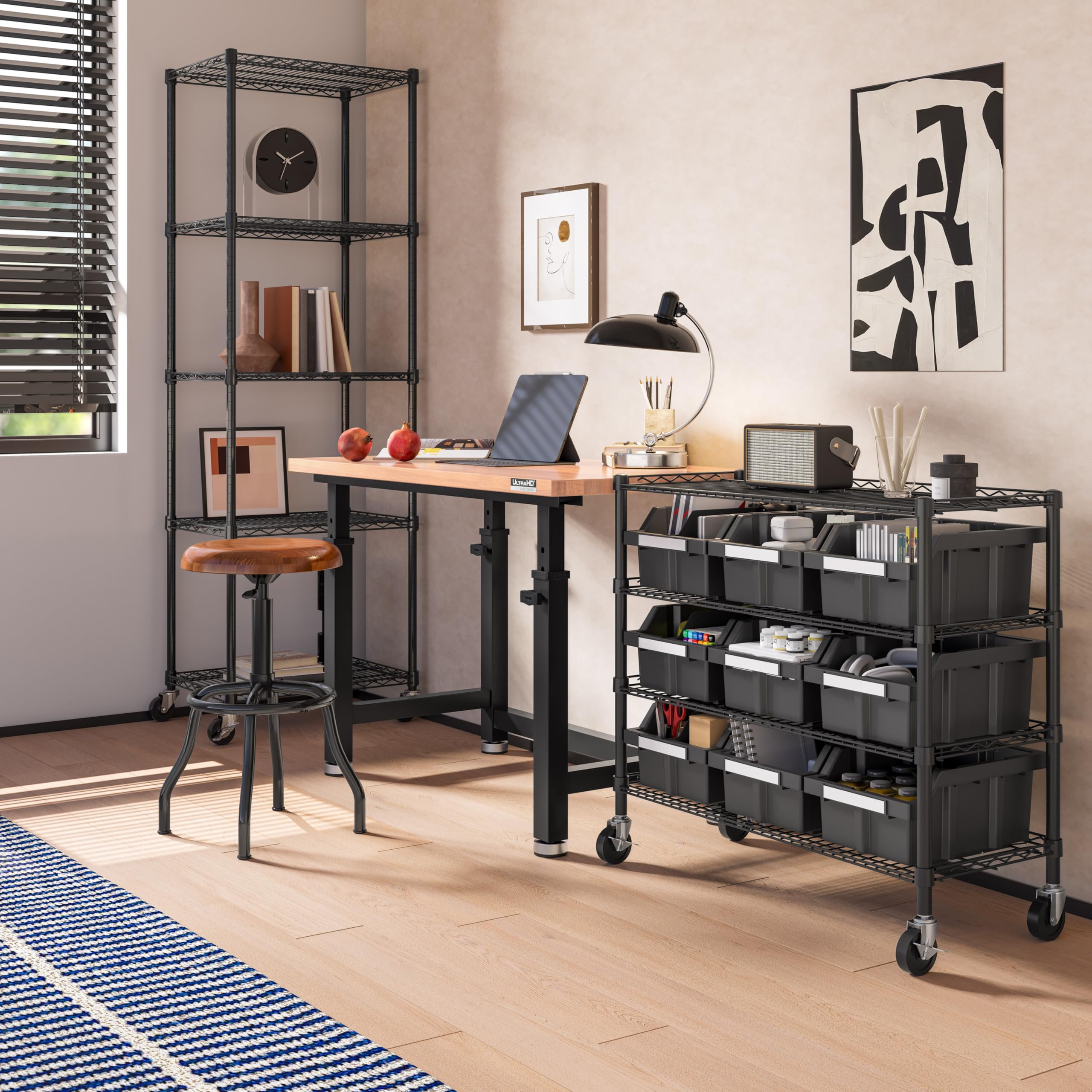 Amazon.com: 4-Tier NSF 9-Bin Steel Wire Shelving Rack, 36