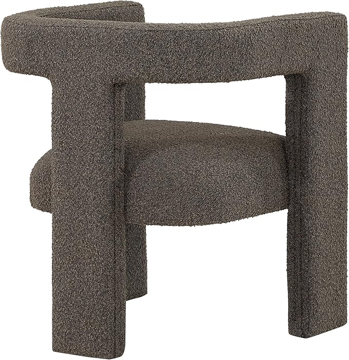 Sillón Tapizado Curvo Chocolate Contemporáneo miniatura 9