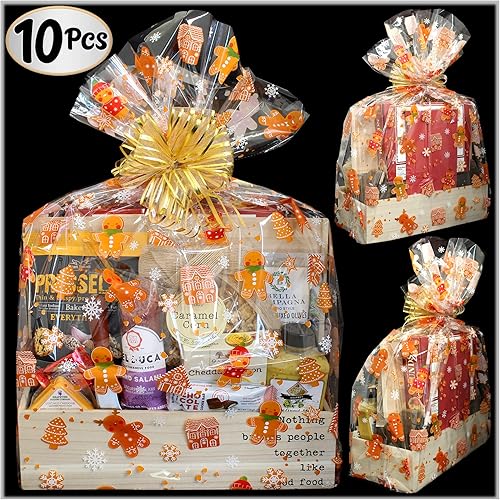 Miniatura 3 de AnapoliZ Bolsas de celofán transparentes de 24 x 30 pies - 10 unidades, 2.5 mil de grosor, perfectas para regalos de Navidad y cestas