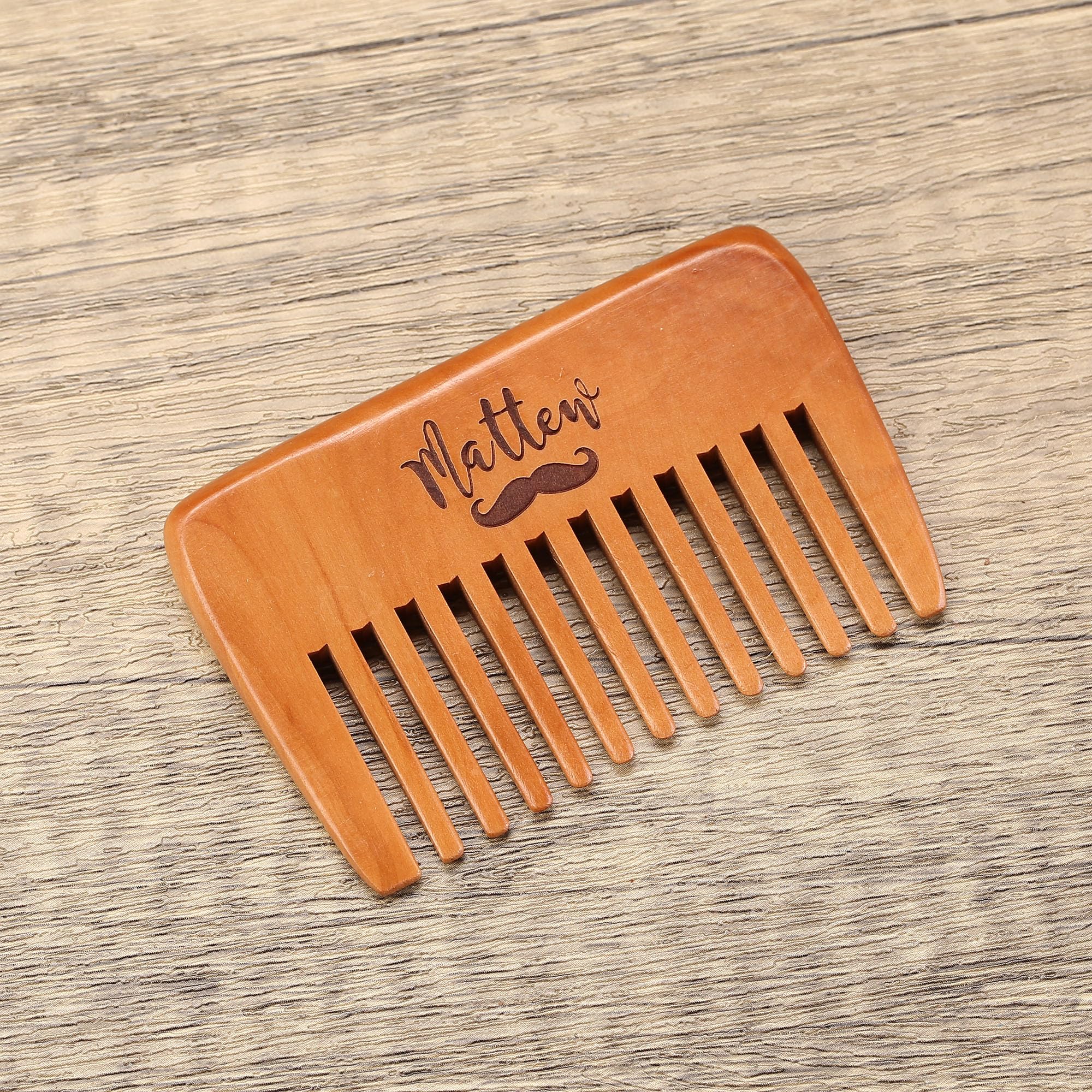 Personalized Beard Comb for Men, Engraved Walnut Wood Beard Comb, Groomsmen Gifts, Gift for Dad, Gift for Hushand