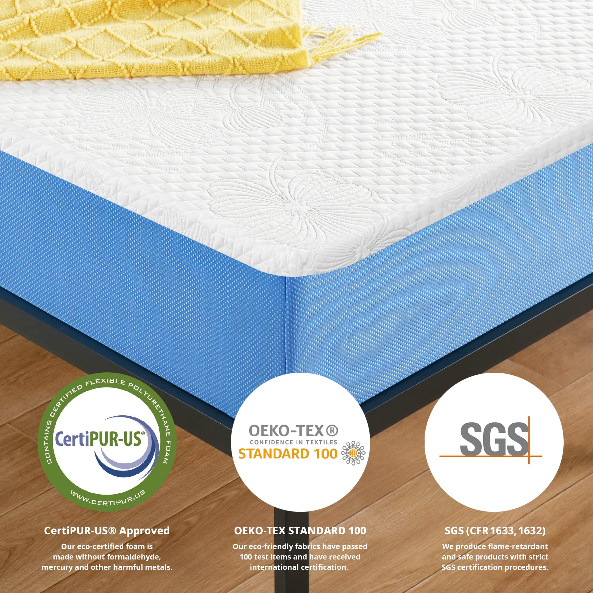 Olee Sleep 10 Inch Ventilated Gel Infused Memory Foam Mattress