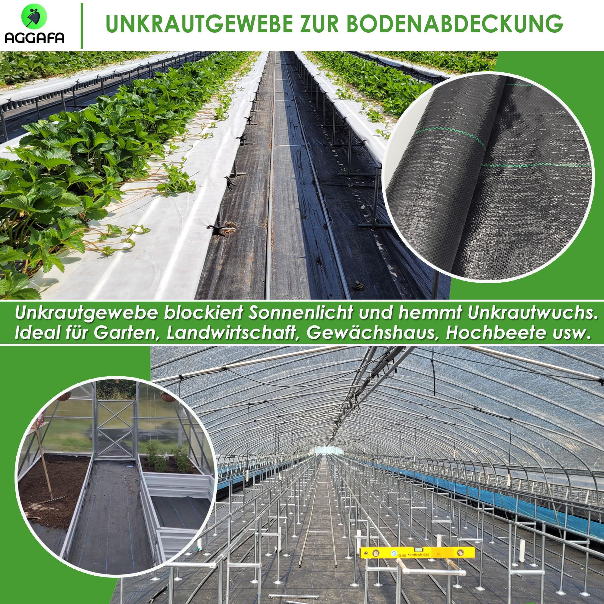 Extra Starkes Unkrautvlies aus Gewebe für Garten, Landschaftsbau