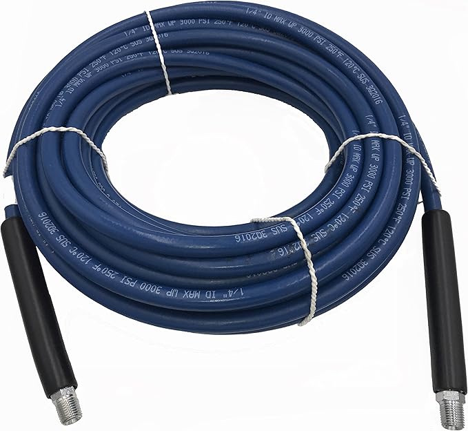 1/4" x 50' Blue Carpet Cleaning Solution Hose 3,000 PSI Vacuum And