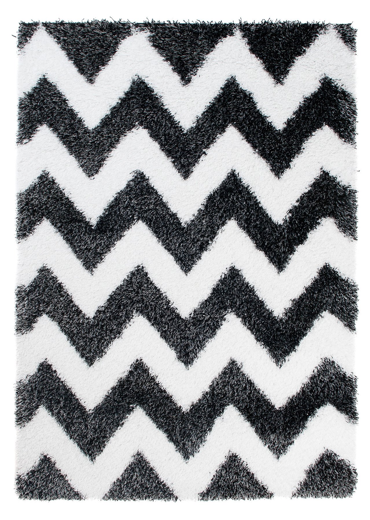 Tapiso Optymalny dywan Shaggy, z wysokim runem, nowoczesny, długowłosienie, czarno-biały, geometryczny, w paski, do salonu, sypialni, Ökotex 240 x 330 cm
