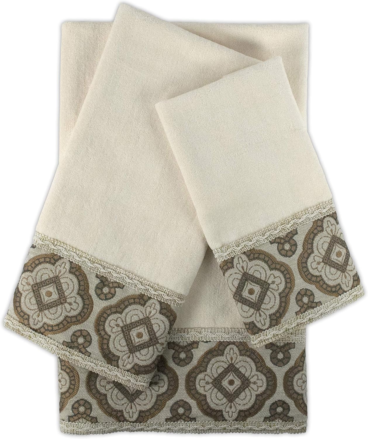 Sherry Kline Merrill Ecru 3-piece Embellished Towel Set
