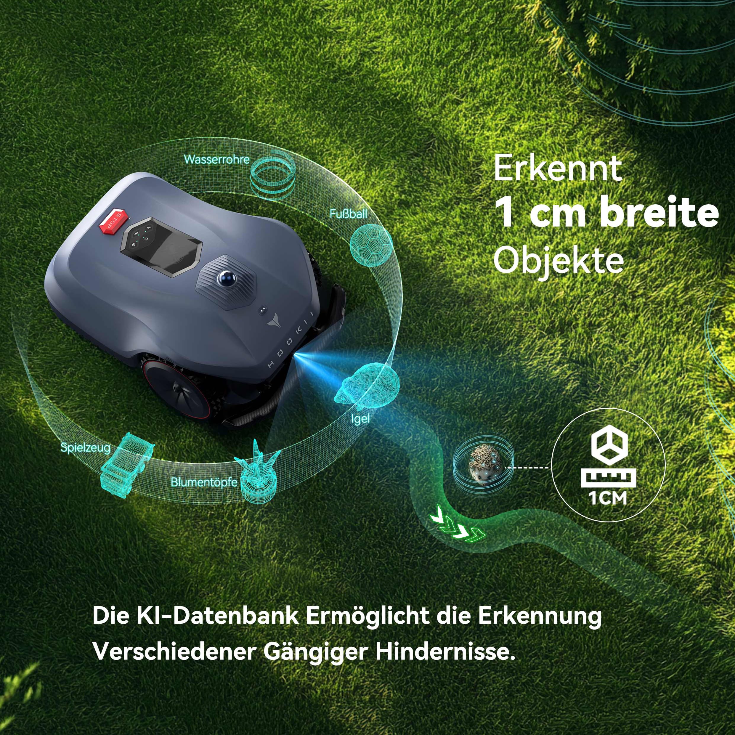 Neomow X SE Mähroboter ohne Begrenzungskabel, bis 3000㎡, 3D LiDAR SLAM+Vision Fusion Kartierung, Keine RTK-Station Erforderlich, mit 4G Modul und GPS, Schnitthöhe 30-85 mm, 45% Steigung, Leise