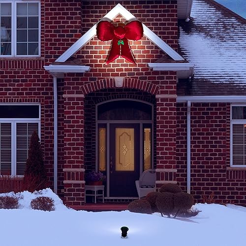 Miniatura 2 de Gemmy Arco de terciopelo colgante inflable Airblown de Navidad mezclado, rojo/dorado con foco externo