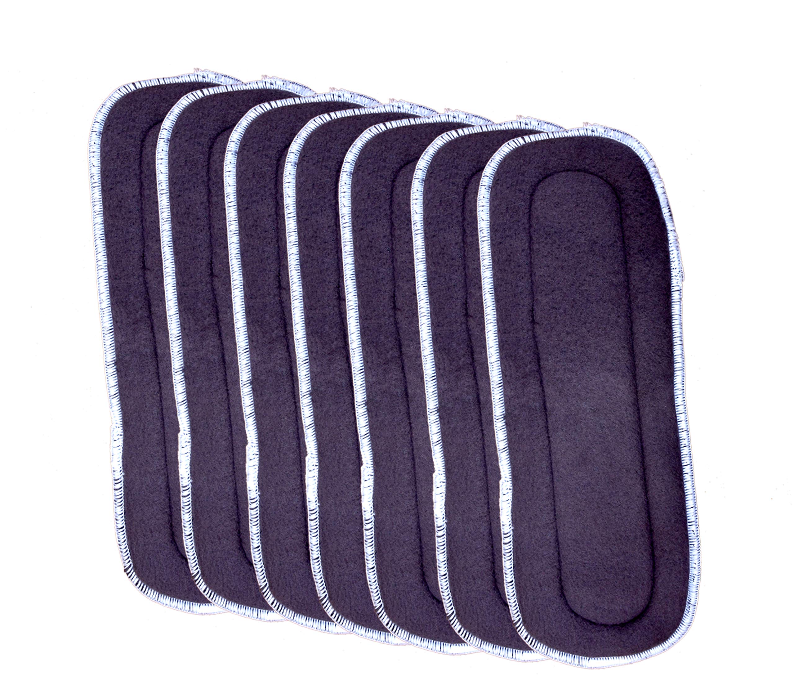 THE LITTLE LOOKERS Polar Fleece 6 Layered Wet Free Charcoal Pad Inserts for Pocket Diaper for Newborns/Babies/Toddlers (Grey, Pack of 7)