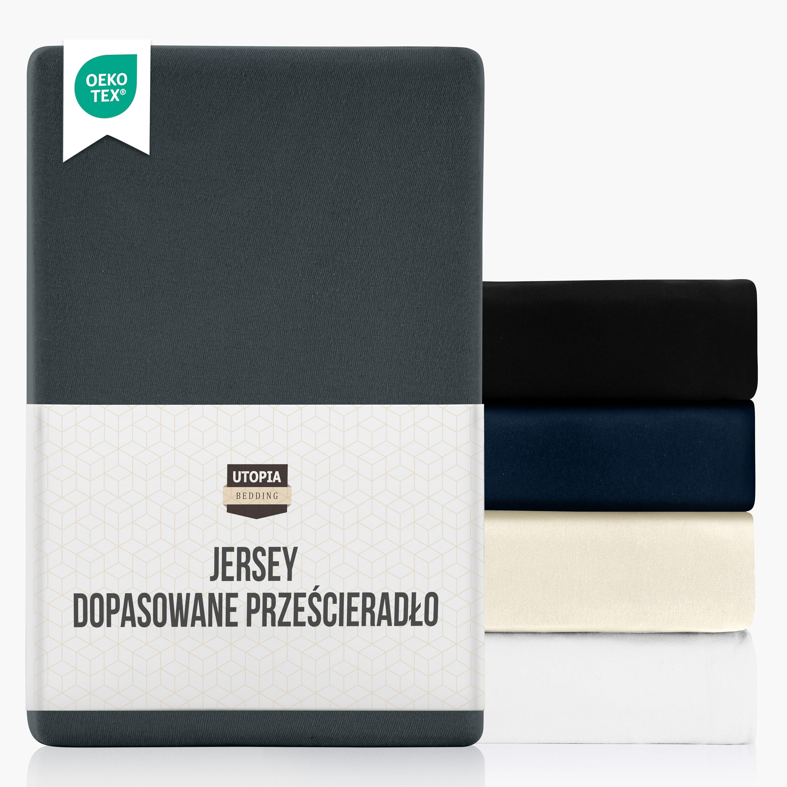 Utopia Bedding Prześcieradło Z Jersey, Antracyt, 200 X 200 Cm - 25 Cm Przycięte Do Grubych Materacy, Prześcieradło Z Polibawełny