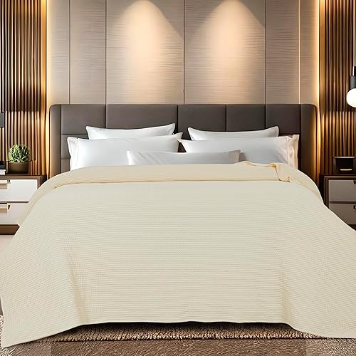 Miniatura 2 de Bed Bath & Home - Manta de 100% algodón, ligera y transpirable, buena para todas las estaciones, suave y acogedora.