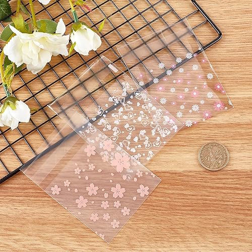 Miniatura 3 de CHGCRAFT Alrededor de 290 bolsas de celofán OPP de plástico transparente autosellante, bolsa de cristal de aproximadamente 3.9 x 2.7 pulgadas para