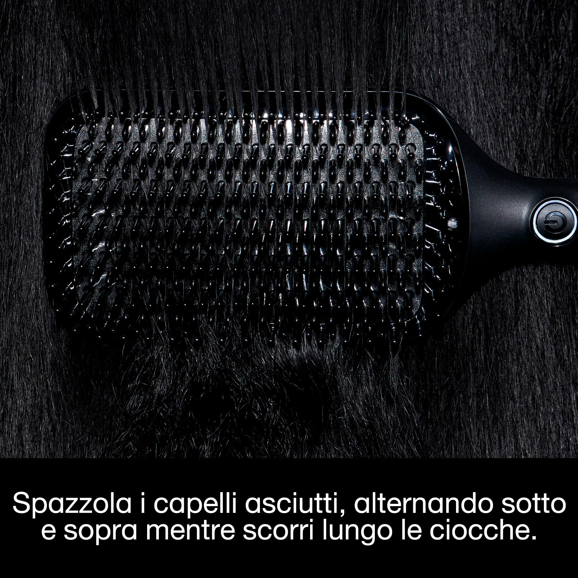 ghd glide+ Max, Spazzola Lisciante per Capelli Lunghi, Spessi e Ricci, Nera | 57% di luminosità in più, Zero Danni da Calore Estremo, Tecnologia di Riscaldamento in Ceramica e Ionizzatore Anti Crespo