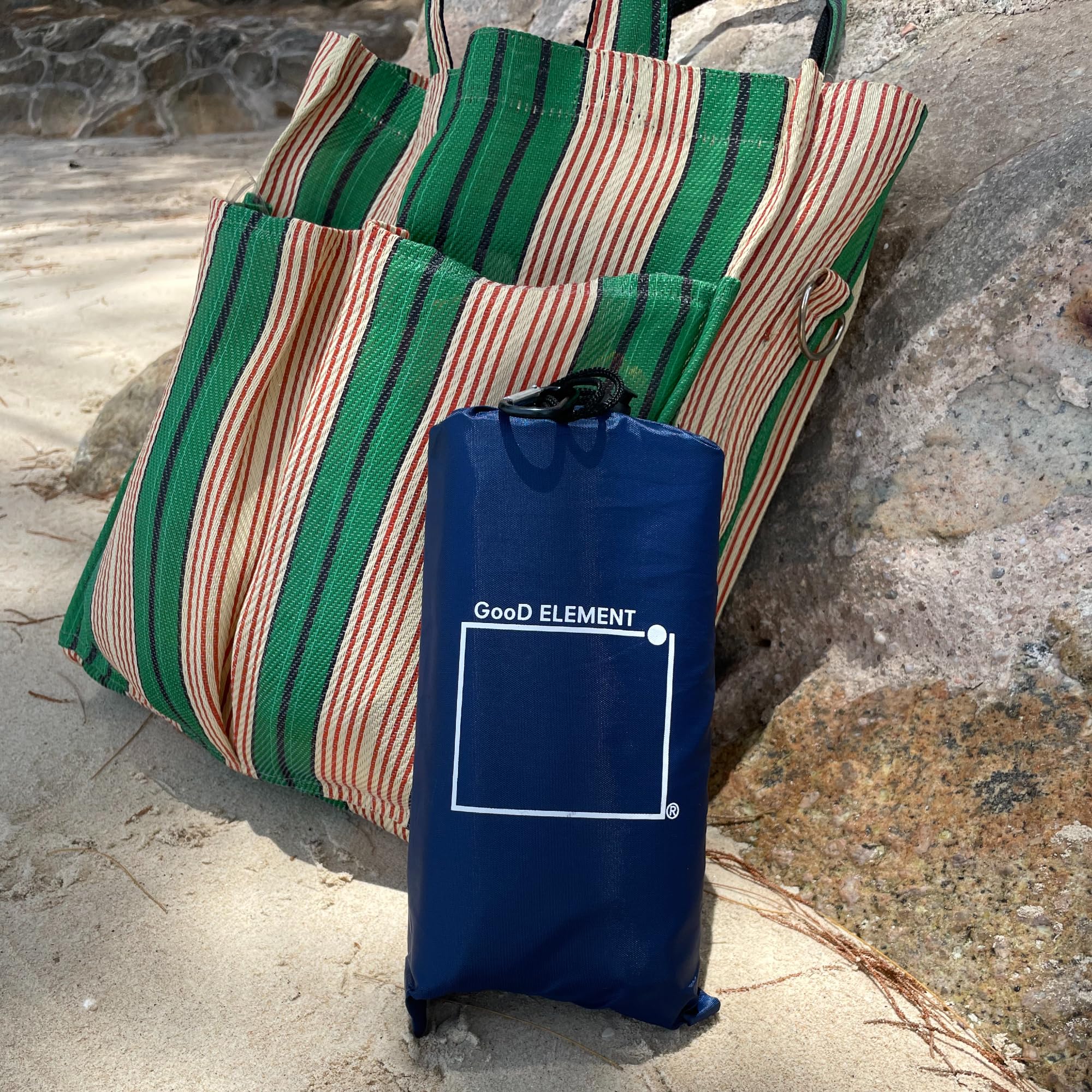 Tapis De Plage Imperméable Bahamas Bleu Coton 200x200cm à Prix