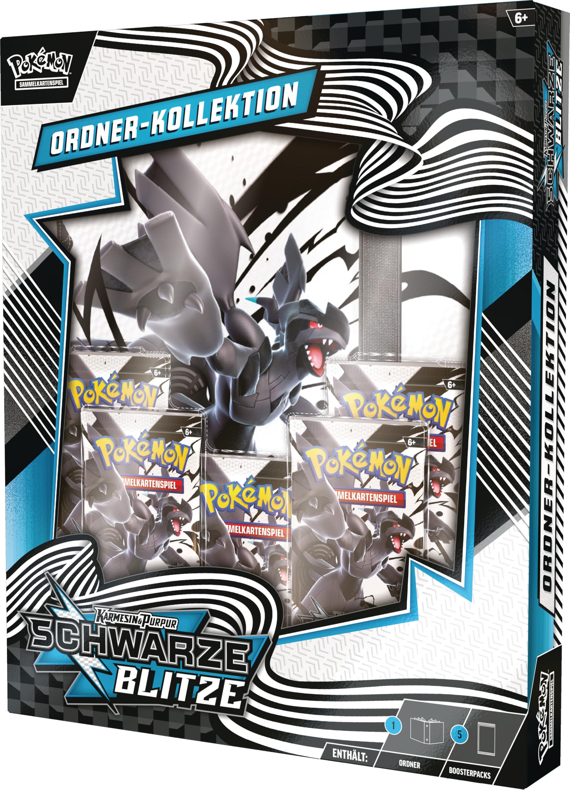 Pokémon-Sammelkartenspiel: Ordner-Kollektion Karmesin & Purpur – Schwarze Blitze (Zekrom-Ordner & 5 Boosterpacks)