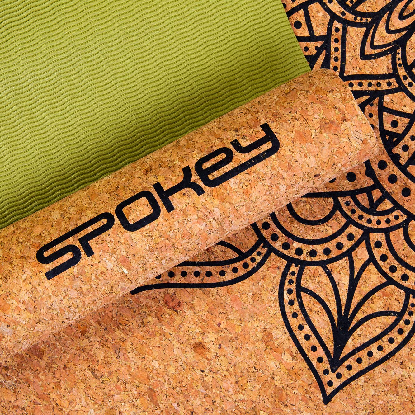 Spokey Savasana, tappetino da yoga, 183 x 60 x 0,4 cm, antiscivolo, stabilizzante e sicuro, per yoga, pilates, fitness e ginnastica, realizzato in sughero e TPE ecologico, biodegradabile al 100%