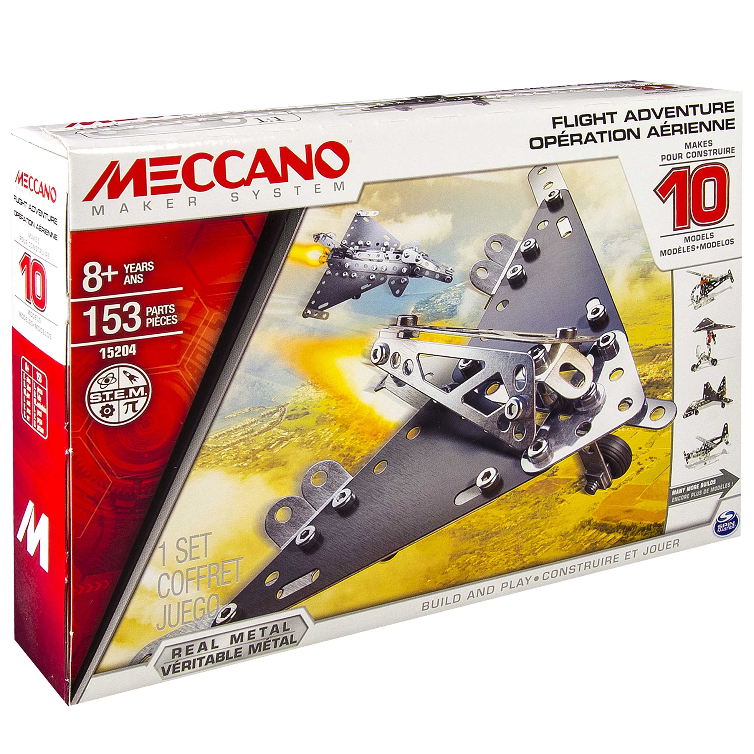 MECCANO 6023643 - Confezione per Costruire 10 Modelli di Elicotteri, Pezzi in Metallo