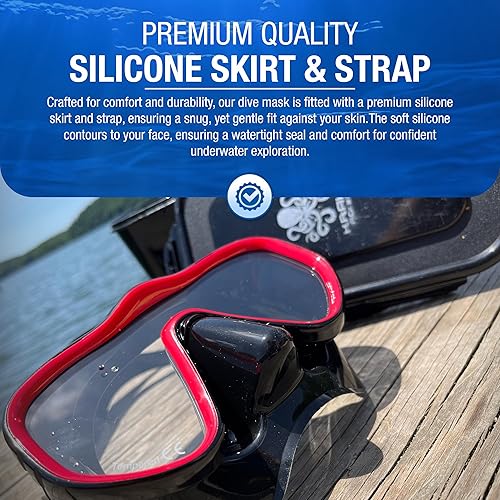 Miniatura 3 de Kraken Aquatics Máscara de buceo para adultos Equipo de esnórquel de calidad para adultos, equipo de buceo, máscara de buceo, equipo de buceo,