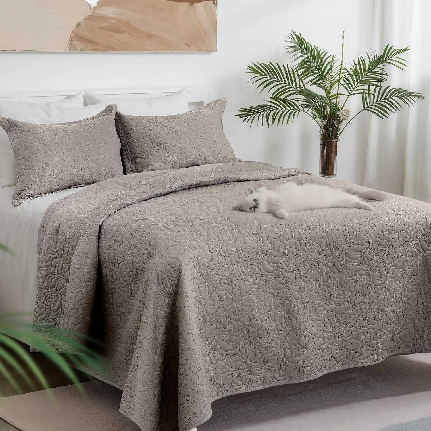 Amazon queen quilt bedding set lightweight bedspreads full size