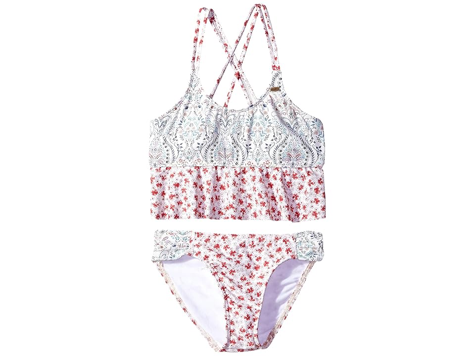 

O'Neill Kids Chica Ruffle Tank Top Set (Big Kids) (Vanilla) Girl's Swimwear Sets