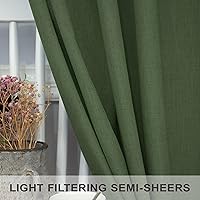 Vista 94 de Orange Linen Curtains 72 Inch Length for Living Room 2 Panels Set Back Tab Loop Pocket Semi Sheer Copper Brown Burnt Orange Curtains for Bedroom