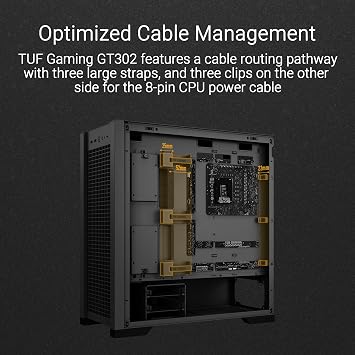 ASUS TUF GAMING GT302 TG ARGB MAXIMUM COOLING DISASSEMBLE PLUG TOP AND SIDE PANELS HIDDEN MOTHERBOARD CONNECTION SUPPORT 4 PIECES 140 X 28 MM FAN E ATX (12x10.9), ATX, Micro-ATX, Mini-ITX - WHITE CASE