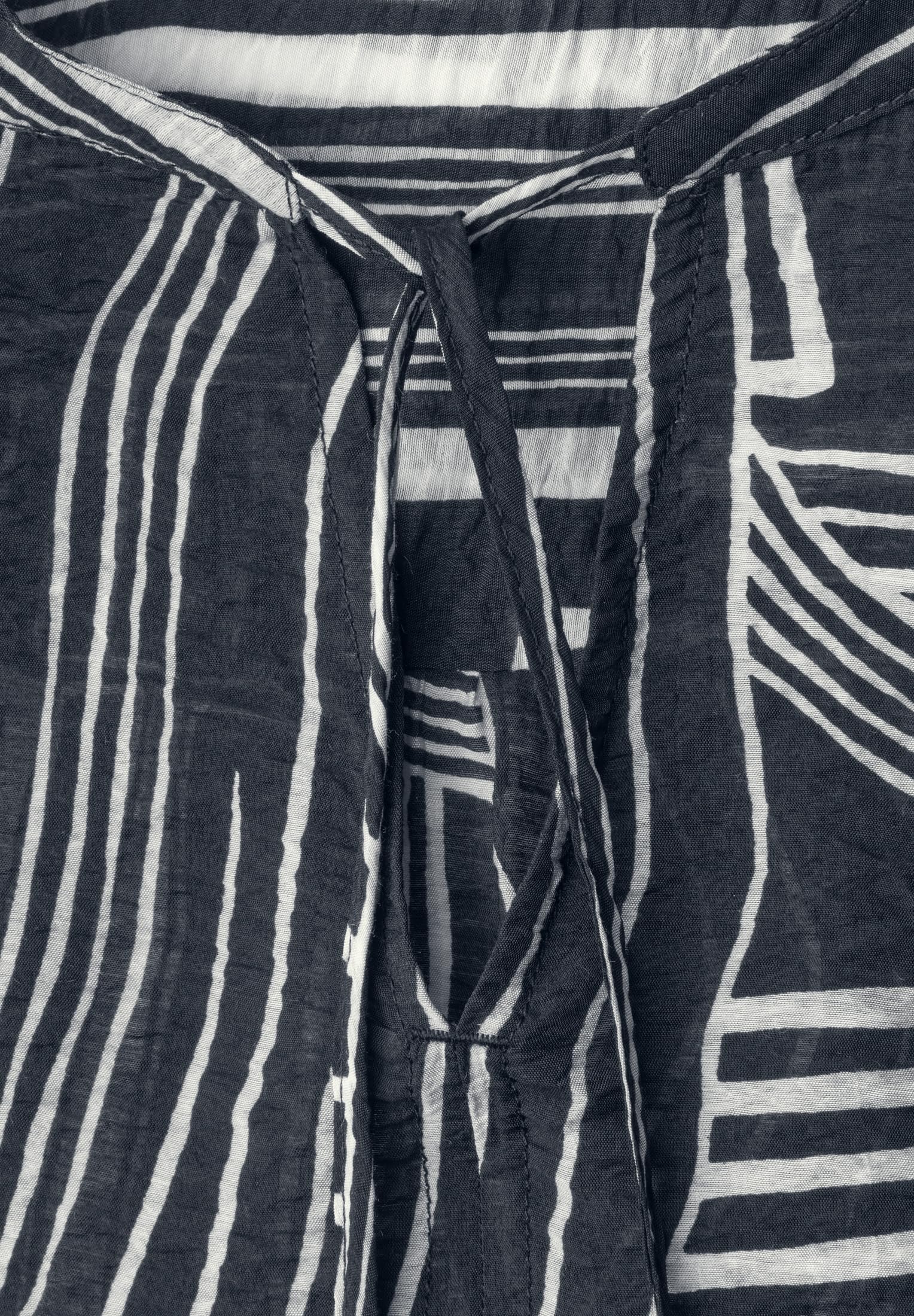 Street One Kurzarm Bluse mit Split Neck und Print
