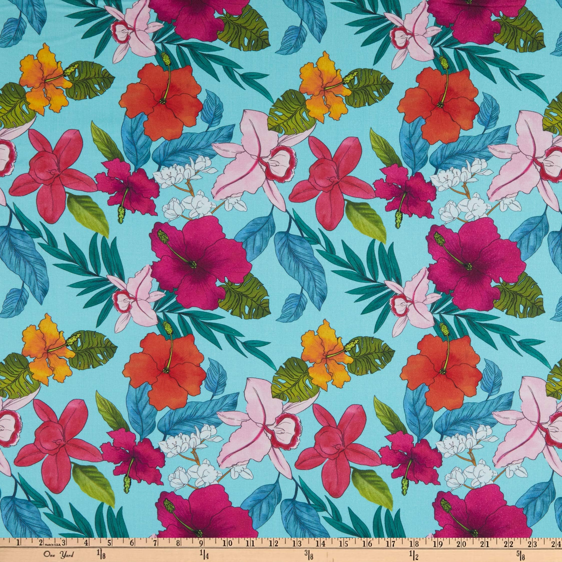 Riley Blake Designs fabric, rayon, Blue, By The Yard
