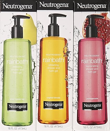 Miniatura 2 de Neutrogena Rainbath Paquete múltiple de 3, 1 fórmula original, 1 granada y 1 té verde y pera, botellas de 16 onzas líquidas