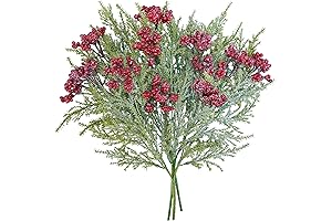 3-Pack Artificial Christmas Floral Sprays with Frosted Cedar and Vibrant Berries