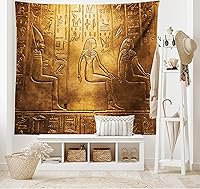 Vista 48 de Lunarable Tapiz costero, tumbonas y mar Caribe bajo el parasol naranja, imagen de vacaciones de luna de miel, decoración de tela para colgar