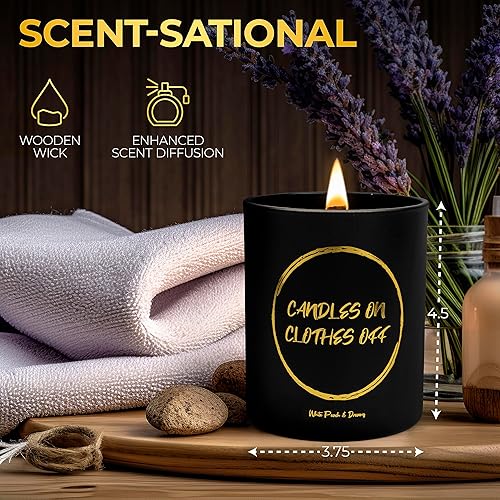 Miniatura 3 de Velas divertidas de lujo para mujeres u hombres, durazno blanco y sueños, 10 onzas, velas de mecha de madera con cera de soja, velas divertidas,