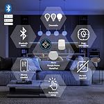 Sylvania Smart+ Bluetooth A19 Entièrement réglable en couleur 60W Ampoule Blanc Dimmable pour Alexa, Apple HomeKit et assistant Google - 1 Boîte (75627)
