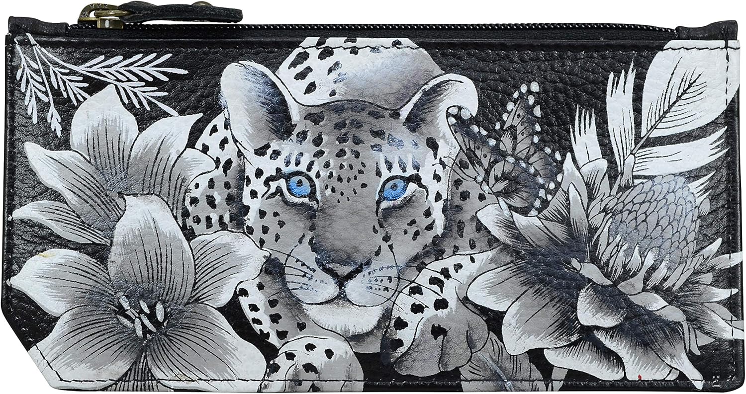 Anuschka Womens Leather Coin Purse, Genuine Soft Leather, Hand-painted Original Art