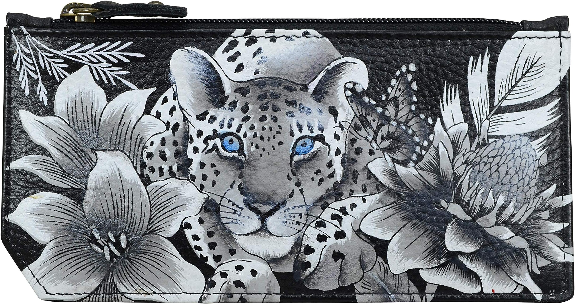 Anuschka Hand Painted Leather Women's RFID Blocking Card Case with Coin Pouch