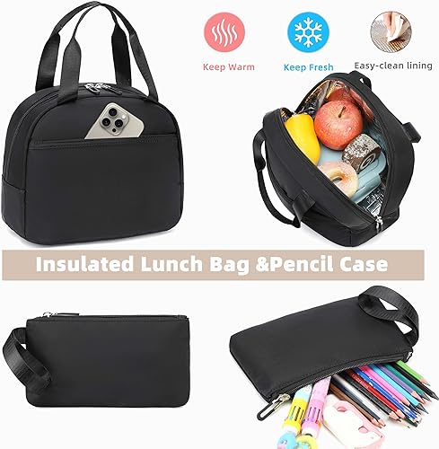 Miniatura 5 de AO ALI VICTORY Mochila para niñas y mujeres, mochila de viaje para laptop, mochila para campus, mochila escolar primaria con juego de lonchera, Set