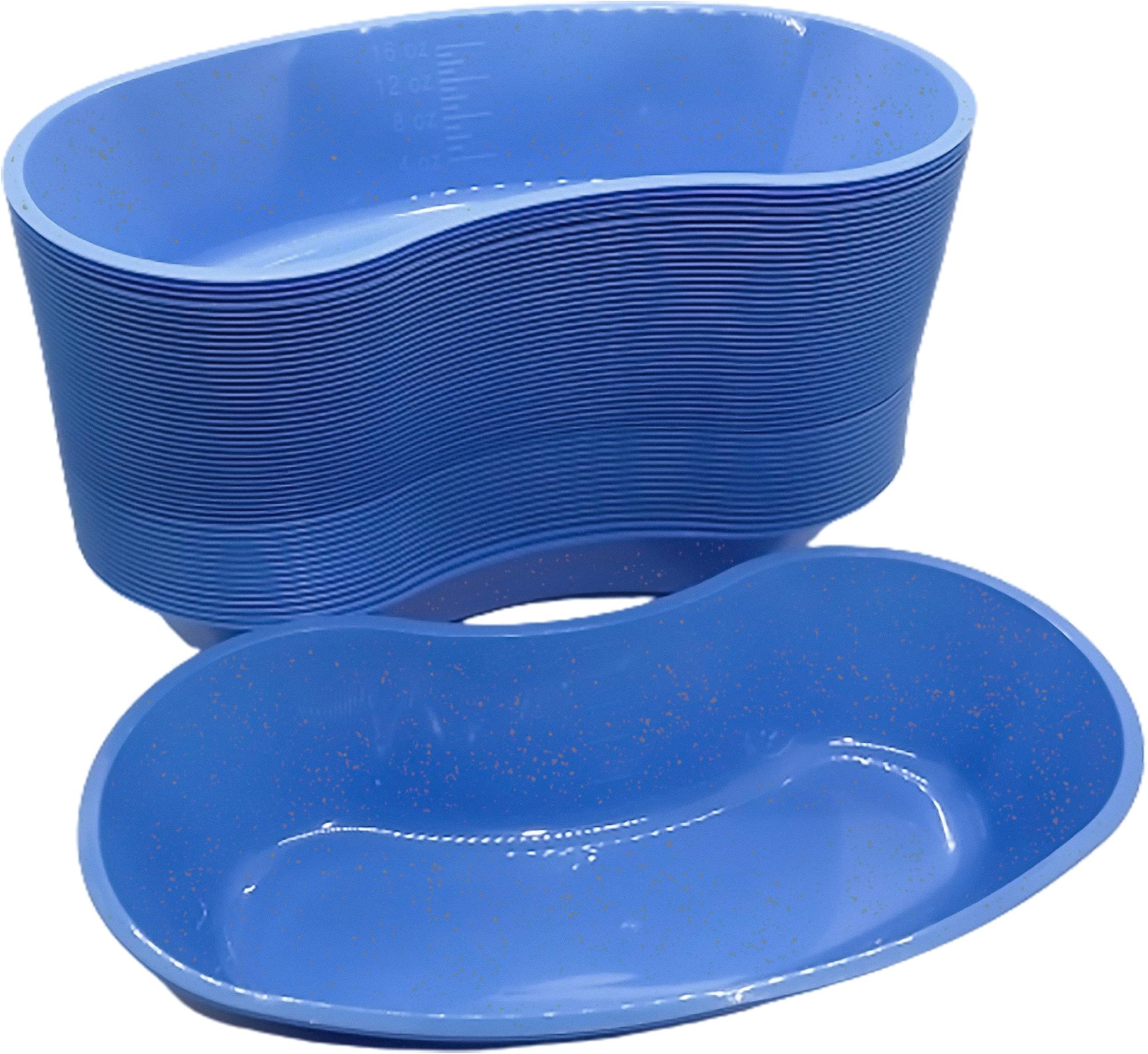 Emesis Basin, Plastic Kidney Tray, 5 Count, Disposable Sturdy Plastic