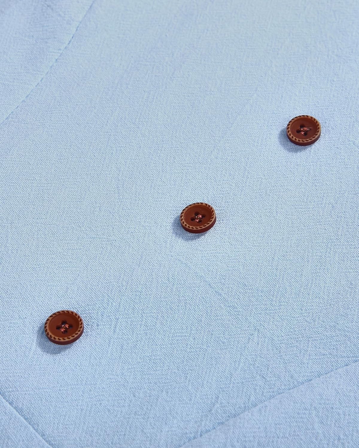 Women's Plus Size Short Sleeve Casual Cotton Linen Long Dress Crew Neck Button Summer Beach Maxi Dress - Image 5