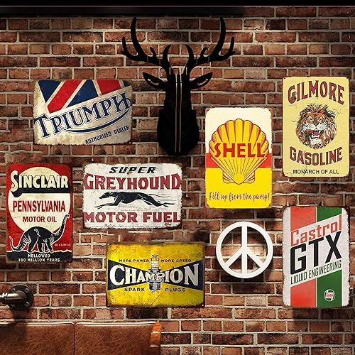Miniatura 4 de Letreros de metal vintage para garaje para hombres, letreros de metal de gasóleo para garaje, barra de cueva, letrero de lata clásico para