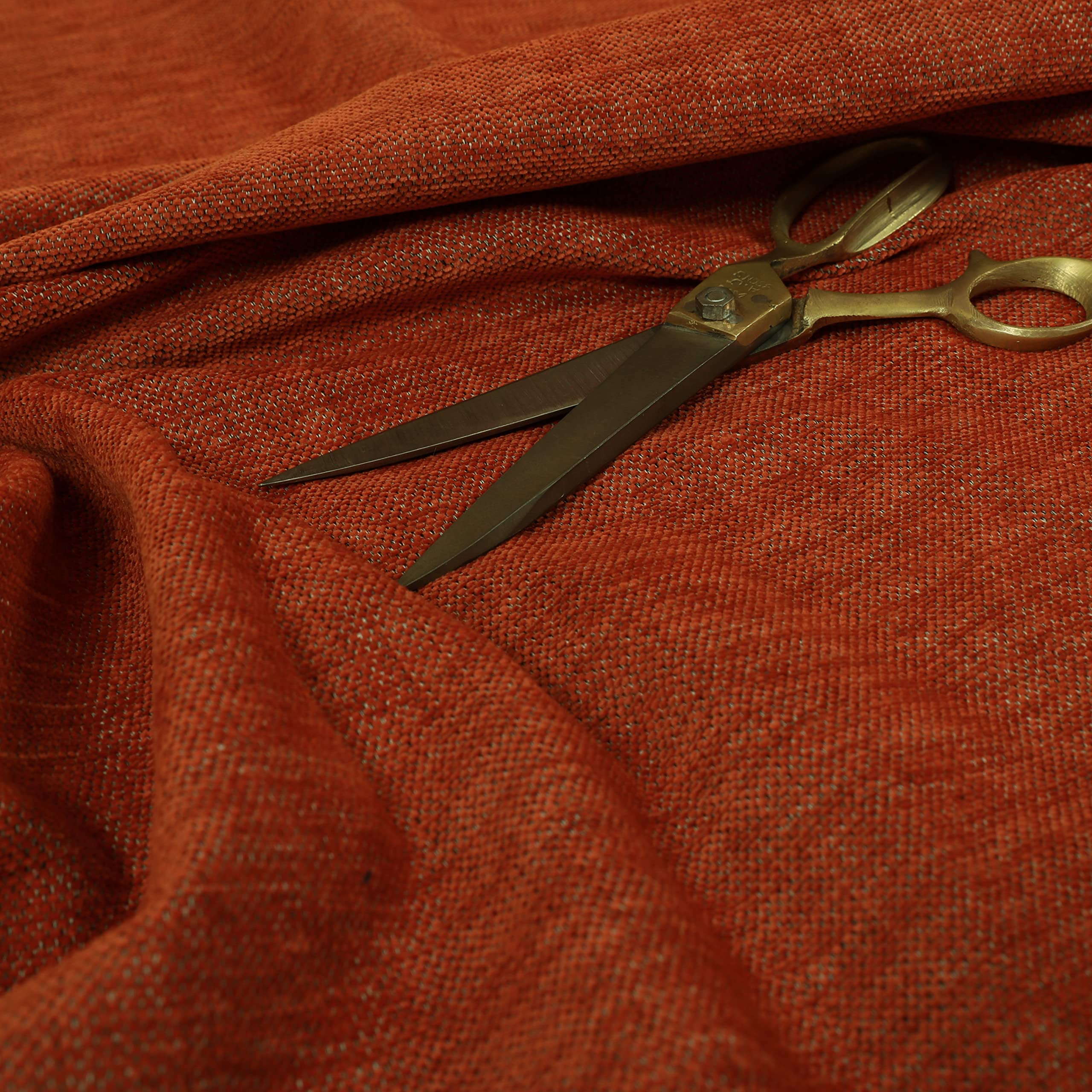 Redbrick Mill Fabrics Flame Retardant Soft Plush Chenille Material in Orange Perfect for Sofas Curtains Upholstery Fabric (Per Metre) — image 1