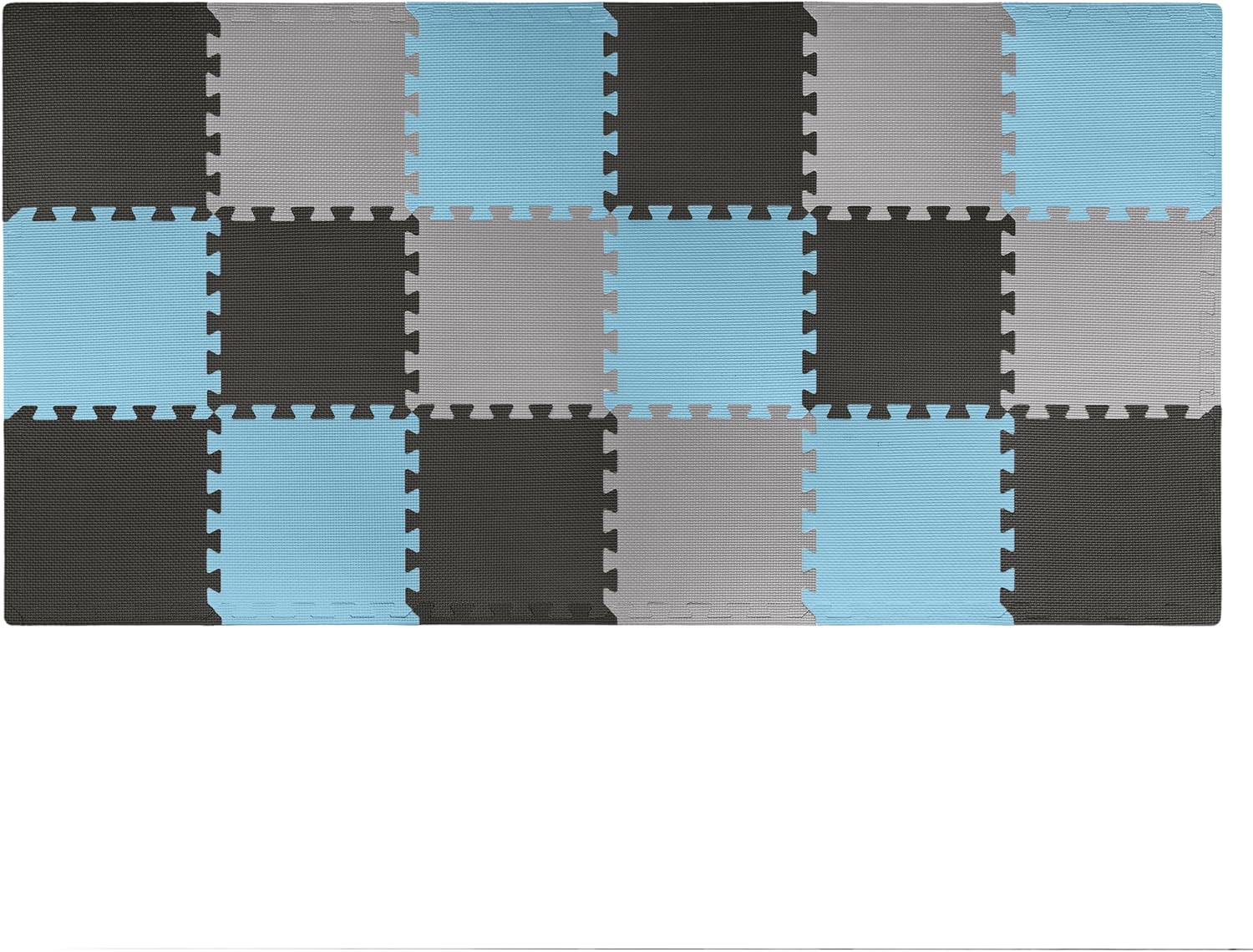 We Sell Mats 3/8" Thick Multipurpose EVA Foam Exercise Floor Mat, 12"x12" Interlocking Kid-Friendly Tiles, Anti-Fatigue for Home, Gym, Playpens, Classrooms
