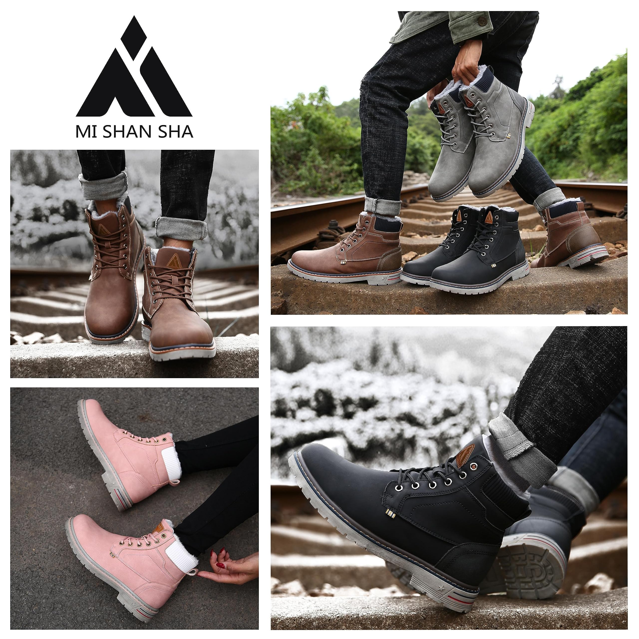 Mishansha Botas de Nieve Hombre Mujer Invierno Negro Gr.36