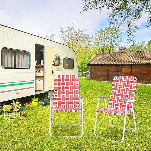 Miniatura 6 de AFFAVON Sillas de playa para patio, césped, 2 paquetes, ligeras, resistentes, cómodas, portátiles y elegantes sillas plegables para patio, jardín