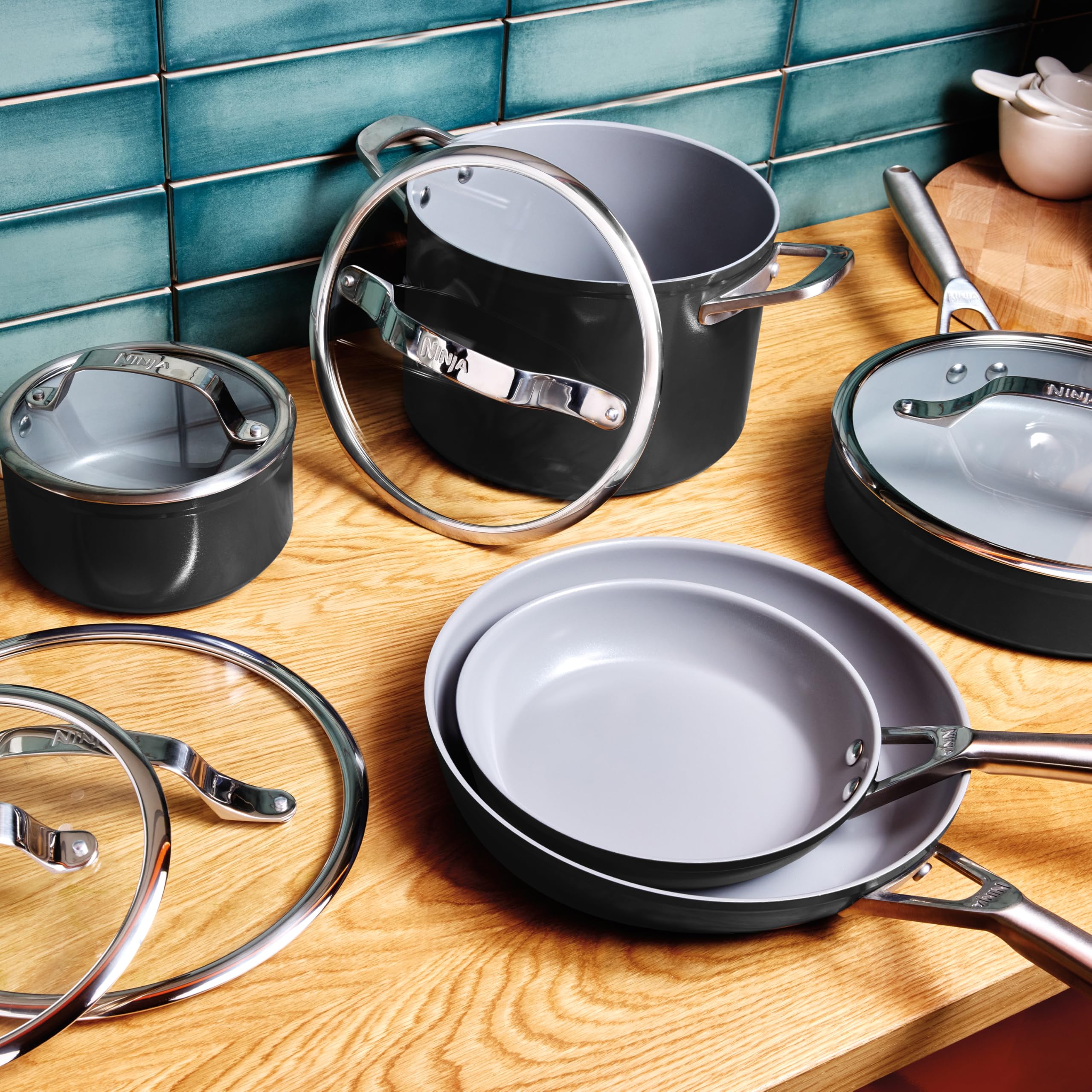Amazon.com: Ninja ZEROSTICK Ceramic Pro 28 cm Frying Pan, Black