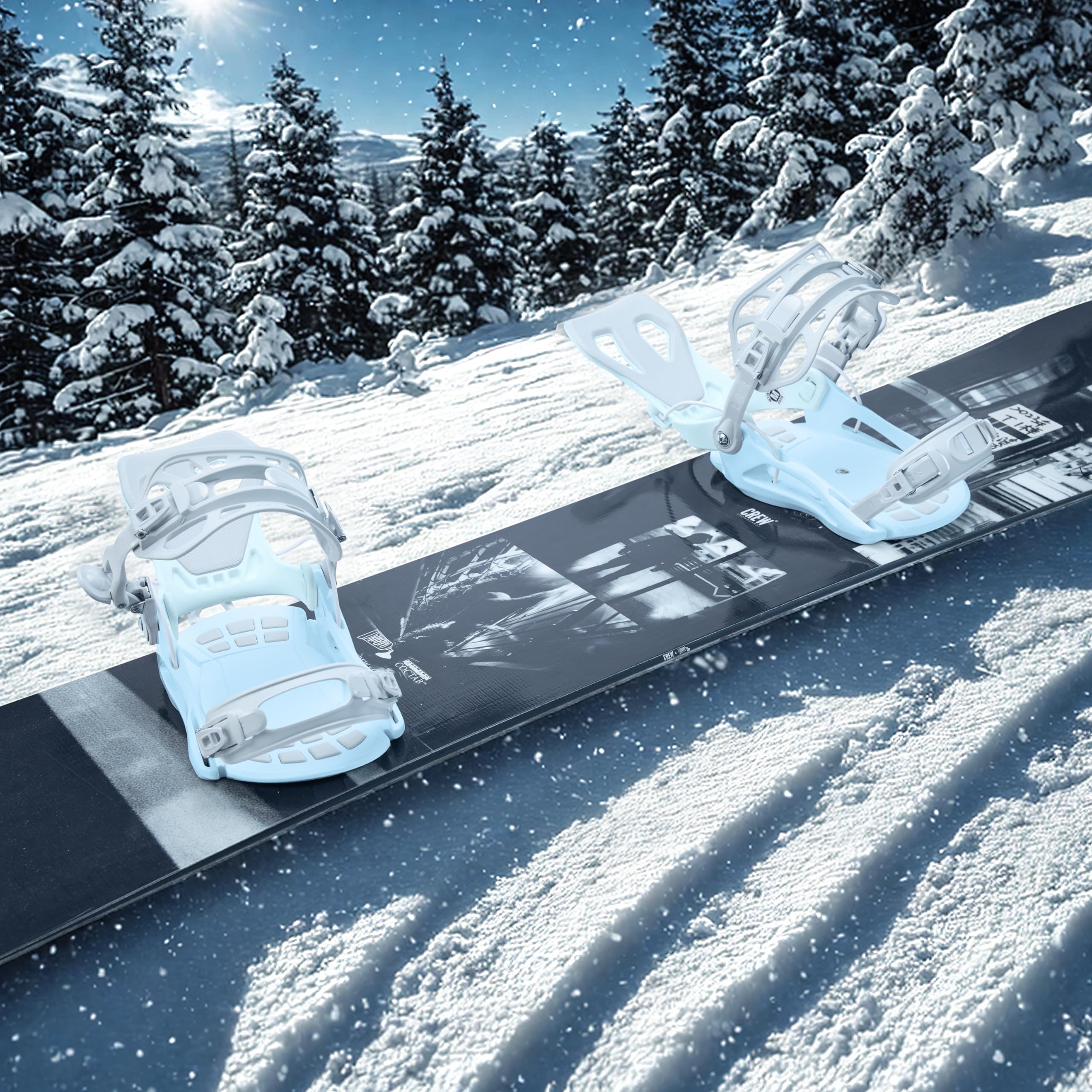 XCMAN Fixations de planche à neige légères à entrée arrière pour homme et femme, faciles à mettre et à enlever
